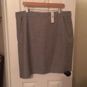 Gray flannel pencil skirt